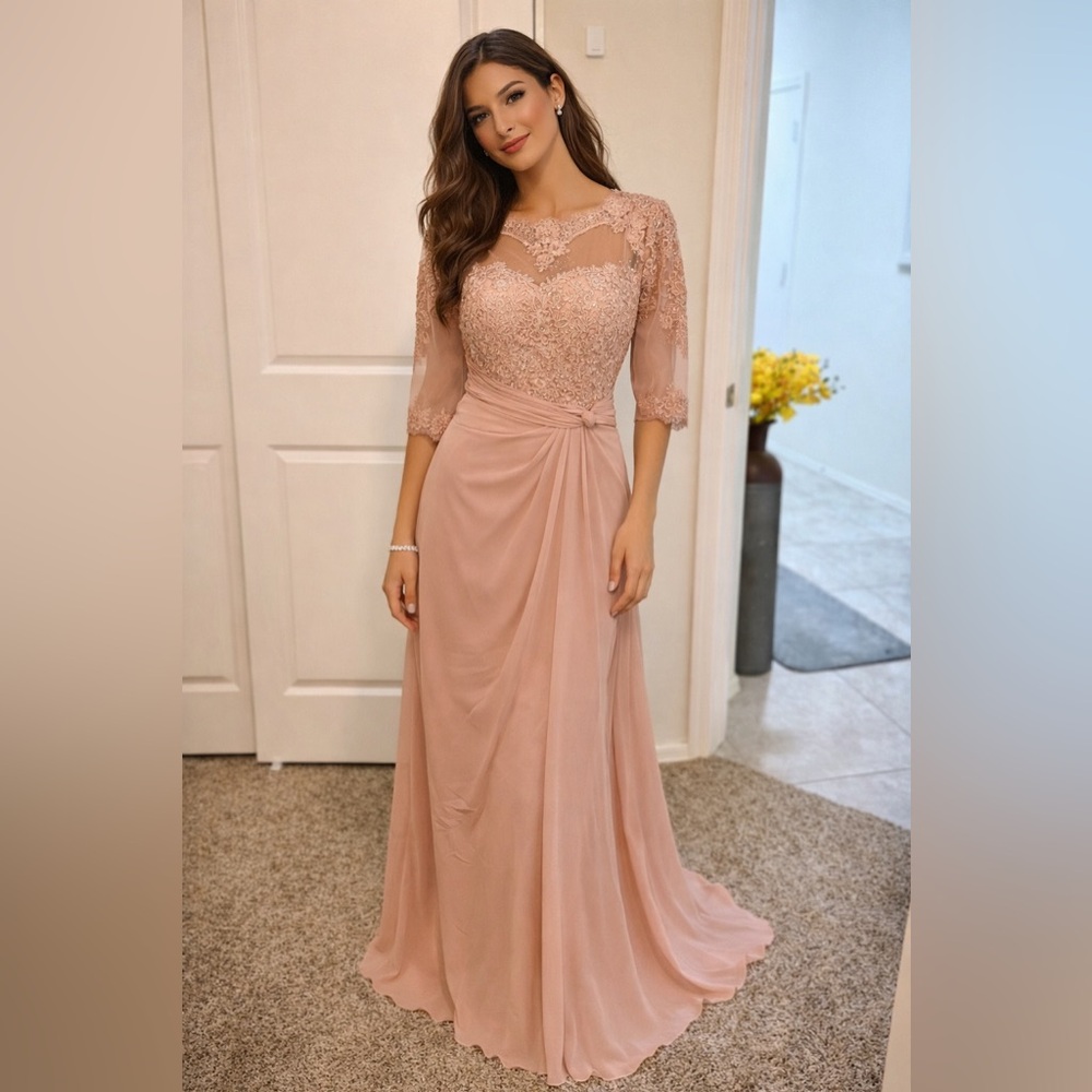 Elegant Beaded Lace Wedding Dress